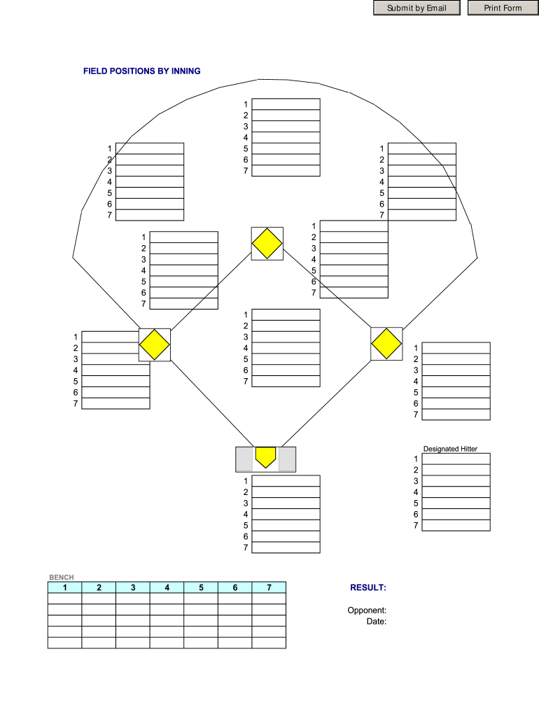 Printable Baseball Field  Form